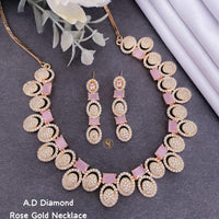 Shrijicreation Rose Gold Plated AD Stone Necklace Set