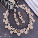 Shrijicreation Rose Gold Plated AD Stone Necklace Set