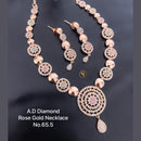 Shrijicreation Rose Gold Plated AD Stone Necklace Set