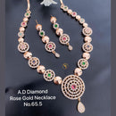 Shrijicreation Rose Gold Plated AD Stone Necklace Set