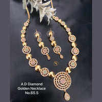 Shrijicreation Gold Plated AD Stone Necklace Set