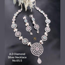 Shrijicreation Silver Plated AD Stone Necklace Set