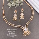 Shrijicreation Rose Gold Plated AD Stone Necklace Set