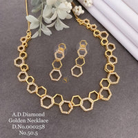 Shrijicreation Gold Plated AD Stone Necklace Set