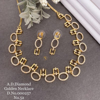 Shrijicreation Gold Plated AD Stone Necklace Set