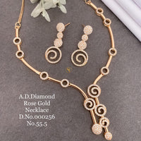 Shrijicreation Rose Gold Plated AD Stone Necklace Set