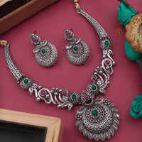 Shrijicreation Oxidised Plated Pota Stone Necklace Set