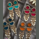 Shrijicreation Handmade Kundan And Pearl Dangler Earrings (1 piece Only)