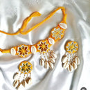 Shrijicreatio Handmade Mirror And Shell Choker Necklace Set