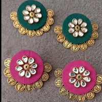 Shrijicreation Gold Plated Handmade Kundan Stone Dangler Earrings