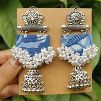 Shrijicreation Oxidised Plated Handmade Pearl Jhumki Earrings