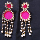Shrijicreation Gold Plated Handmade Kundan Stone And Pearl Dangler Earrings