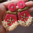 Shrijicreation Gold Plated Handmade Pearl Dangler Earrings