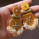 Shrijicreation Gold Plated Handmade Pearl Dangler Earrings