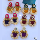Shrijicreation Gold Plated Kundan Stone And Pearls Dangler Earrings