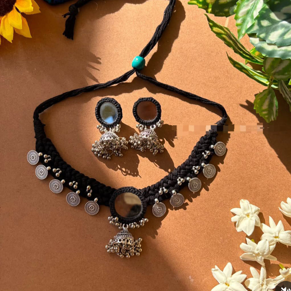 Shrijicreation Oxidised Plated Mirror Handmade Necklace Set