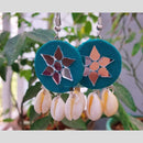 Shrijicreation Ethnic Oxidised Plated Mirror Work Handmade And Shell Dangler Earrings