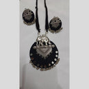 Shrijicreation Ethnic Oxidised Plated Mirror Work And Elephant Design Necklace Set