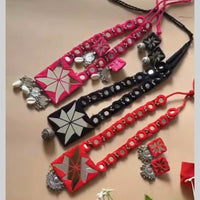 Shrijicreation Traditional Handmade Mirror Work Necklace Set