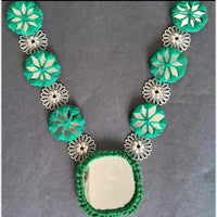 Shrijicreation Oxidised Mirror Embellished Long Necklace Jewellery Set