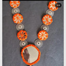 Shrijicreation Oxidised Mirror Embellished Long Necklace Jewellery Set