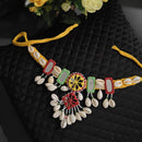 Shrijicreation Designer Mirror And Pearl Shell Necklace Set