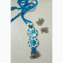 Shrijicreation Earthy Glam Oxidised Plated Mirror Necklace Set