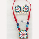 Shrijicreation Handcrafted Oxidised Plated Mirror And Shell Necklace Set