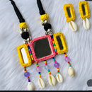 Shrijicreation Handcrafted Oxidised Plated Mirror And Shell Necklace Set