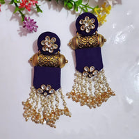 Shrijicreation Graceful Kundan Stone And Pearls Dangler Earrings