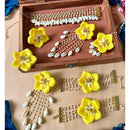 Shrijicreation Sunshine Yellow Bloom Pearl Designer Combo Set