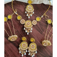 Shrijicreation Heritage-Inspired Kundan Stone And Pearl Combo Set 
