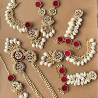 Shrijicreation Shell & Pearl Bridal Jewellery Set – Handmade Coastal Elegance for Haldi & Wedding Functions