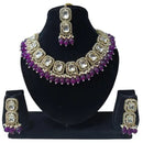 Palak Art Gold Plated Crystal Stone And Beads Necklace Set