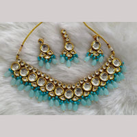 Palak Art Gold Plated  Kundan Stone And Beads Necklace Set