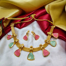 Palak Art Gold Plated Crystal Stone Necklace Set
