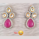 Palak Art  Gold Plated Kundan Stone Dangler Earrings