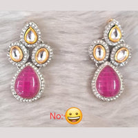Palak Art  Gold Plated Kundan Stone Dangler Earrings