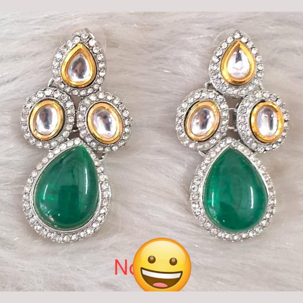 Palak Art  Gold Plated Kundan Stone Dangler Earrings