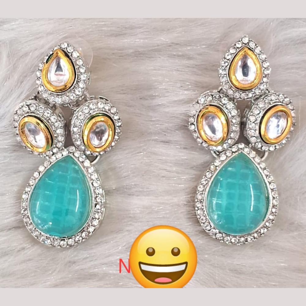 Palak Art  Gold Plated Kundan Stone Dangler Earrings