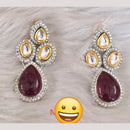 Palak Art  Gold Plated Kundan Stone Dangler Earrings