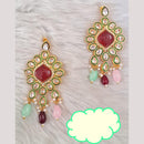 Palak Art  Gold Plated Crystal Stone Dangler Earrings