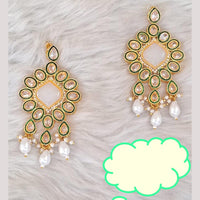 Palak Art  Gold Plated Crystal Stone Dangler Earrings