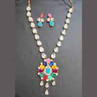 Palak Art Gold Plated Crystal Stone Necklace Set