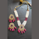 Palak Art Gold Plated Kundan Stone And Pearls Necklace Set