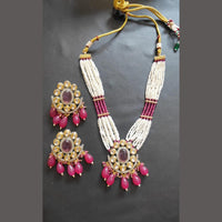 Palak Art Gold Plated Kundan Stone And Pearls Necklace Set
