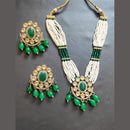Palak Art Gold Plated Kundan Stone And Pearls Necklace Set