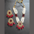 Palak Art Gold Plated Kundan Stone And Pearls Necklace Set