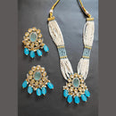 Palak Art Gold Plated Kundan Stone And Pearls Necklace Set