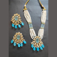 Palak Art Gold Plated Kundan Stone And Pearls Necklace Set